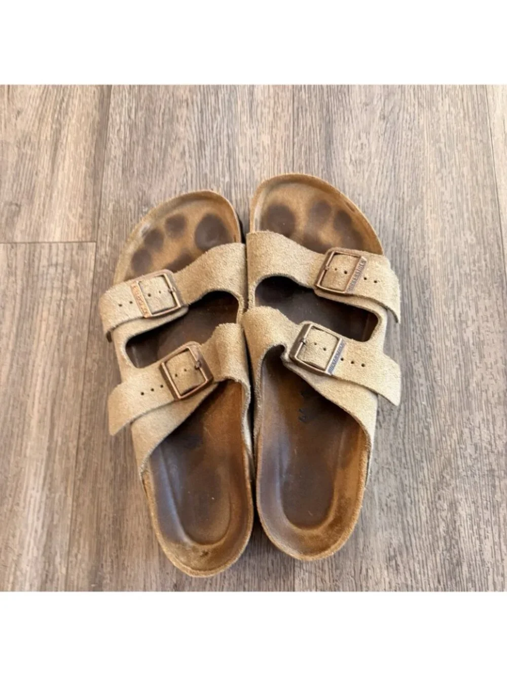 BIRKENSTOCK Arizona Suede Soft Footbed Sandals Taupe New 44 M 11